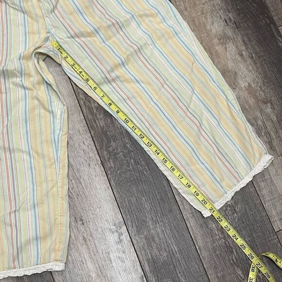 Vintage Victoria’s Secret Striped Capri Pajama Pants Small Yellow Blue Pink - Picture 12 of 12
